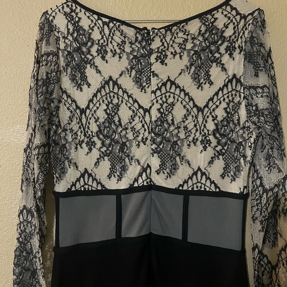 VENUS Black, Gray & Nude Lace Jumpsuit with Fitted Silhouette - Picture 8 of 11